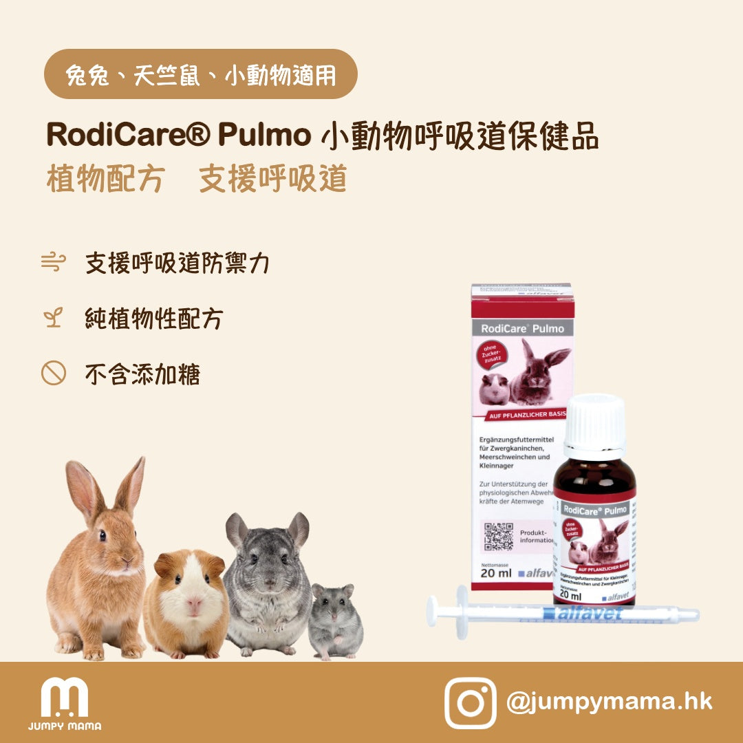 RodiCare® Pulmo 呼吸道保健液｜支援支氣管自然淨化・無添加糖｜兔・天竺鼠・龍貓・倉鼠 20ml